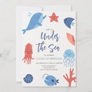 Convite Debaixo do Mar Aniversário de Menino