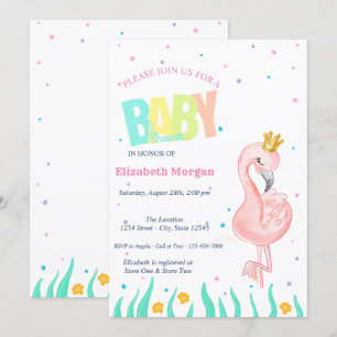 Convite Debaixo do Mar, Bebê Flamingo Chá de Bebê