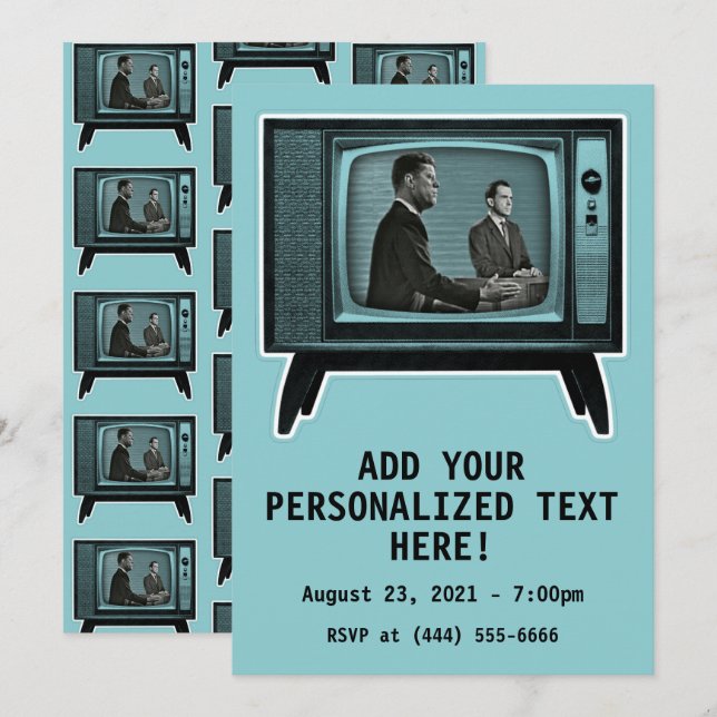 Convite Debate na TV Kennedy Nixon 1960 (Frente/Verso)