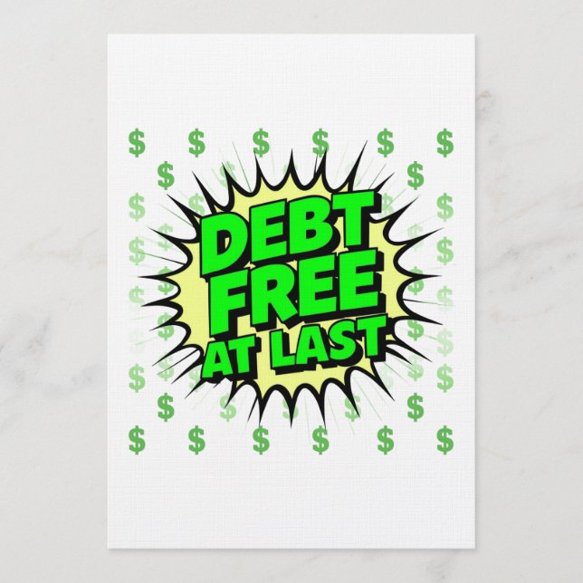 Convite Debt Free At Last (Frente)