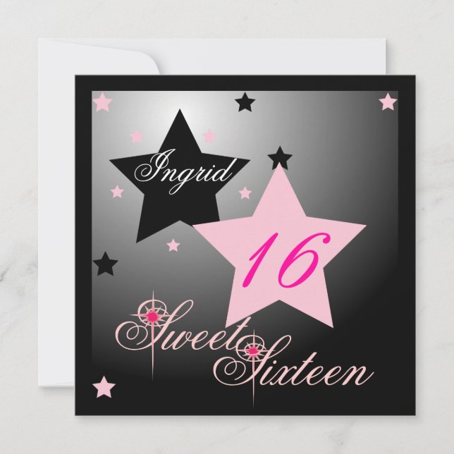 Convite Debutant Star Sweet 16-Cust. (Frente)