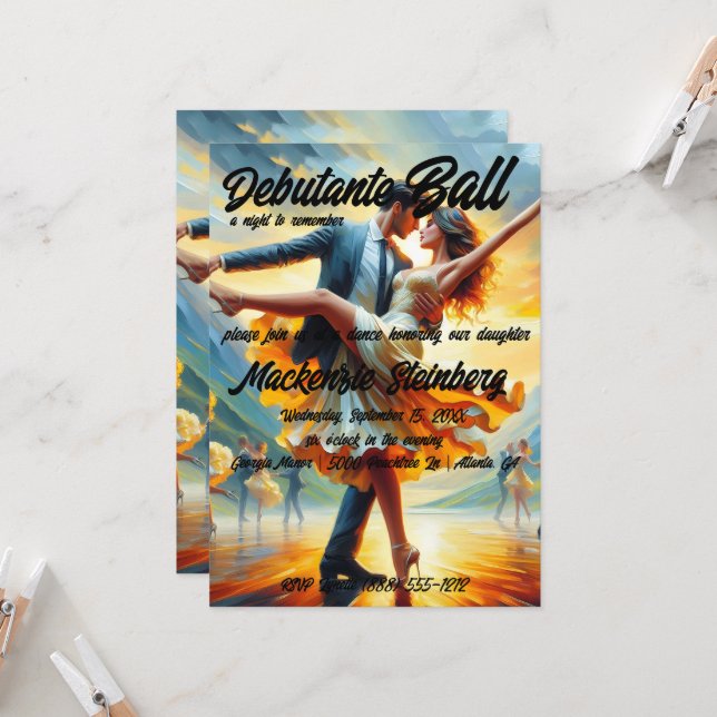 Convite Debutante Ball Cotillion Ballroom Dancing (Frente/Verso In Situ)