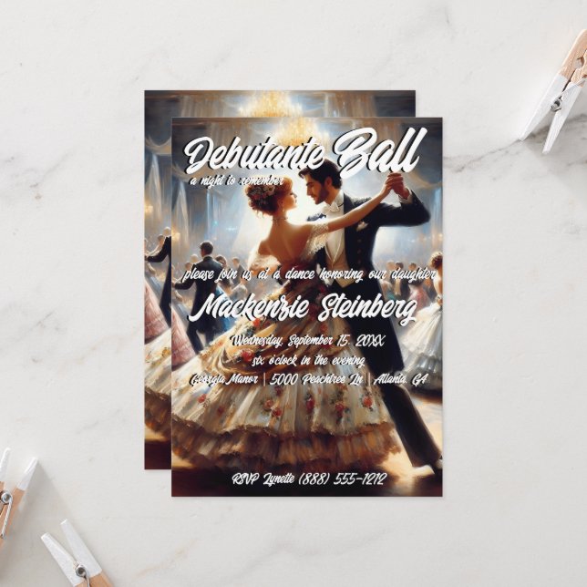 Convite Debutante Ball Cotillion Ballroom Dancing (Frente/Verso In Situ)