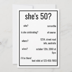 Convite Décadas Engraçado, Simples e Personalizado de Birt