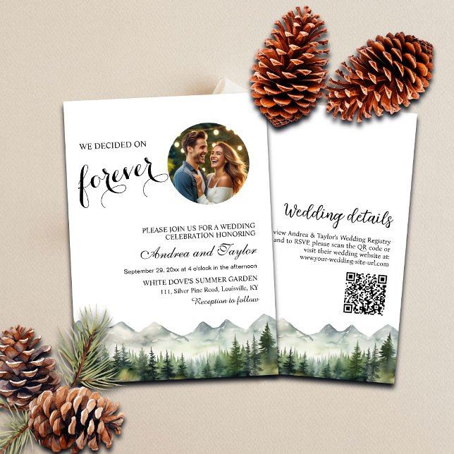 Convite Decidimos o Código QR para o Forever e o Casamento (Criador carregado)