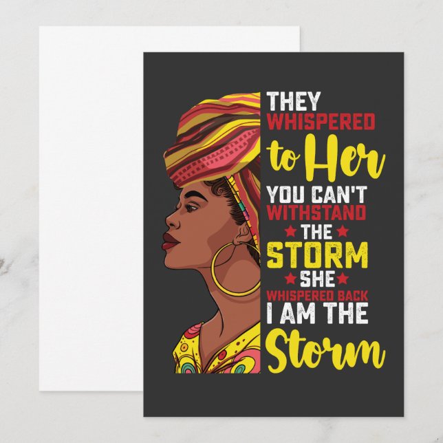 Convite Décima Junta Sou A Tempestade Melanin Black Girl (Frente/Verso)