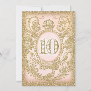 Convite Décimo aniversário de uma vez princesa