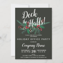 Convite Deck the halls Corporate Christmas cinza