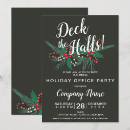 Convite Deck the halls Corporate Christmas cinza
