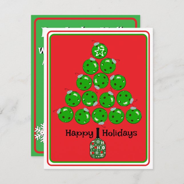Convite Deck the Halls with Pickleballs Christmas Party (Frente/Verso)