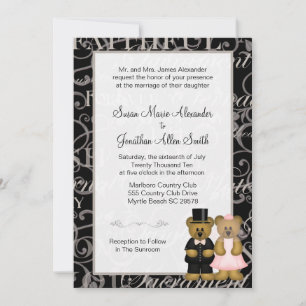 Convite Declarações de Bears de Casamento