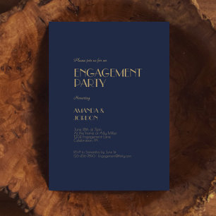 Convite Deco do Tipo Dourado   Festa de noivado Marinho es