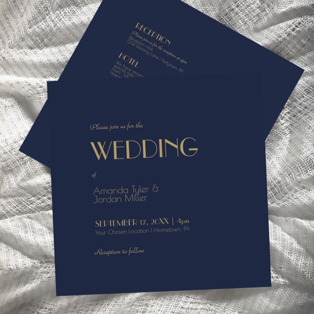 Convite Deco do Tipo Dourado | Praça Marinho Escura Todos  (Criador carregado)