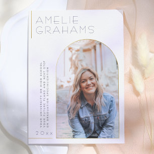 Convite Deco Elegant Gold Arch Graduation Announcement