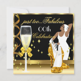 Convite Deco Lady Ouro Preto Demais Fabuloso Aniversário