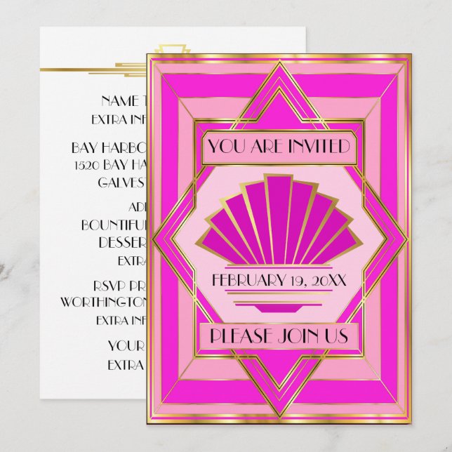 Convite Deco para Ocasiões Especiais (Frente/Verso)