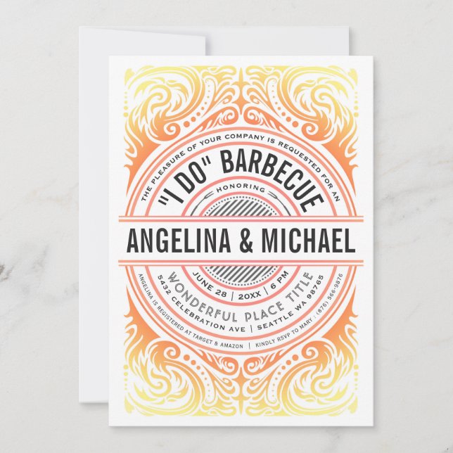 Convite Deco retro eu faço o branco do fogo | da grade dos (Frente)