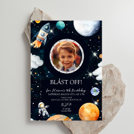 Convite Decolar Espaço Exterior Foto Aniversário