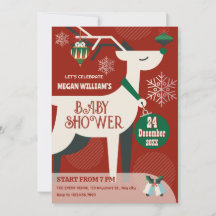 Decoração clássica de Natal com cervo para baby sh