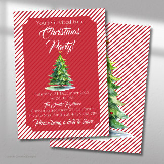 Convite Decoração de Árvore de Natal e Enfeites
