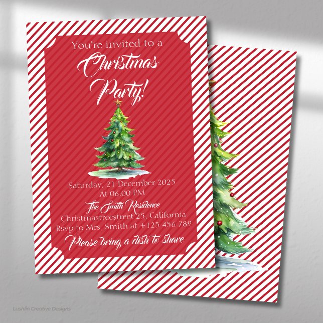 Convite Decoração de Árvore de Natal e Enfeites (Criador carregado)