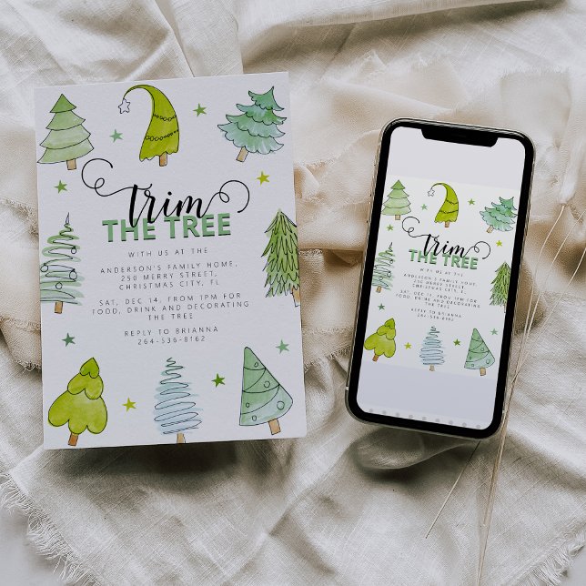 Convite Decoração de Árvore de Natal Whimsical (Criador carregado)