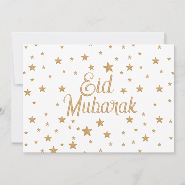 Convite Decoração de brilho glitter estrela dourada Eid Mu (Frente)