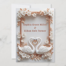 💍 Decoração de Casamento Swan Heart com Moldura F