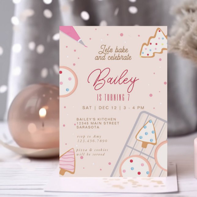 Convite Decoração de cookies de Festa de aniversário de Na (Criador carregado)