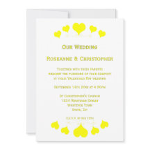 Decoração de Corações Amarelos para Casamento