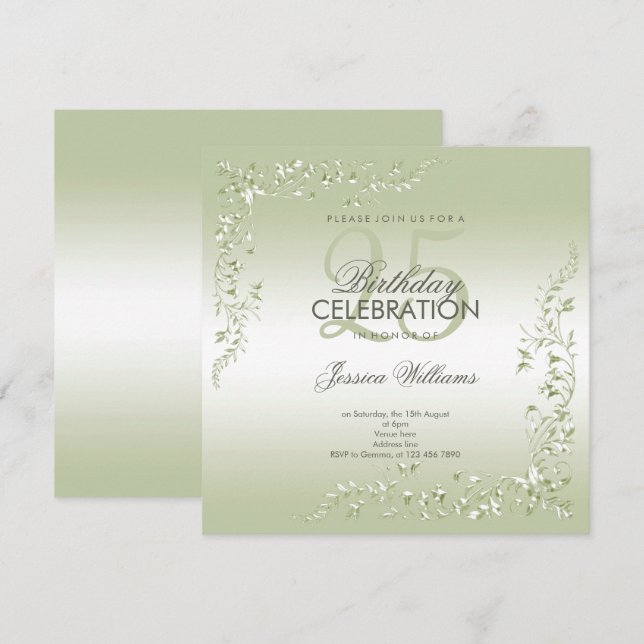 Convite Decoração de corredor de entrada de 25º aniversári (Frente/Verso)
