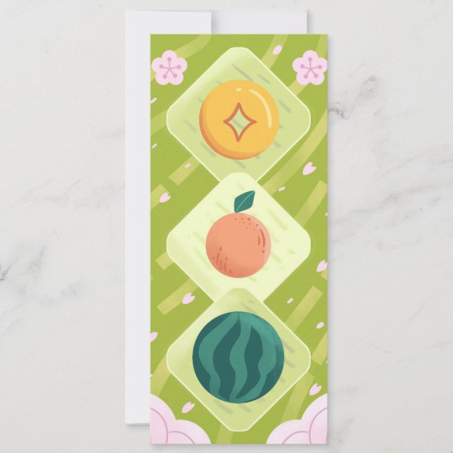 Convite Decoração de Frutas - Estilo Divertido e Fofo (Frente)