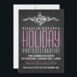 Convite Decoração de Natal de Feriado de Chalkboard, cor-d<br><div class="desc">Natal Moderno| modelo De Feriado De Feriado De De Quadros De Quadros De Vintagem A Preto De Cor Rosa. Imprima seus amigos com este design de convite divertido. Totalmente personalizável!</div>