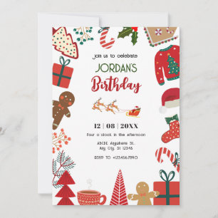 Convite decoração de Natal divertido aniversário