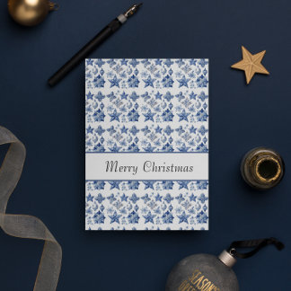 Convite decoração de Natal em Azul Delft personalizável