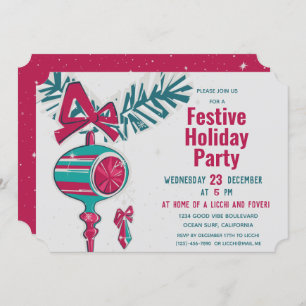 Convite Decoração de Natal no Moderno do Meio século