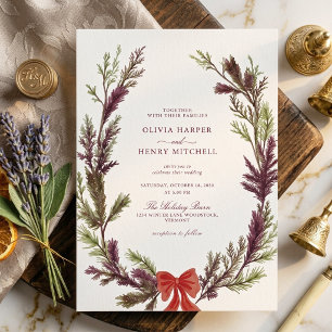 Convite Decoração de Natal Vermelha e Verde para Casamento
