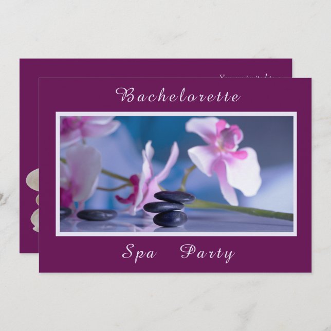 Convite Decoração de Spa Dia de Spa para Solteira (Frente/Verso)