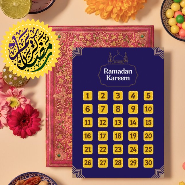 Convite Decoração Islâmica do Ramadão: Design Moderno de C (Islamic Ramadan Decoration: Modern Calendar Design Invitation)
