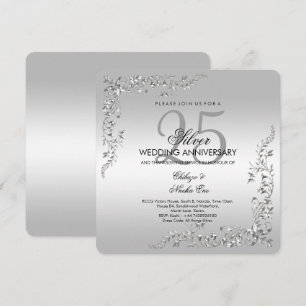 Convite Decoração Prata Aniversário de Casamento 2