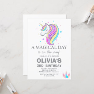 Convite Decorações de Festa de aniversário Unicórn
