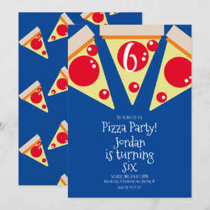 Convite Decorações de festa de fatias de pizza geométricas