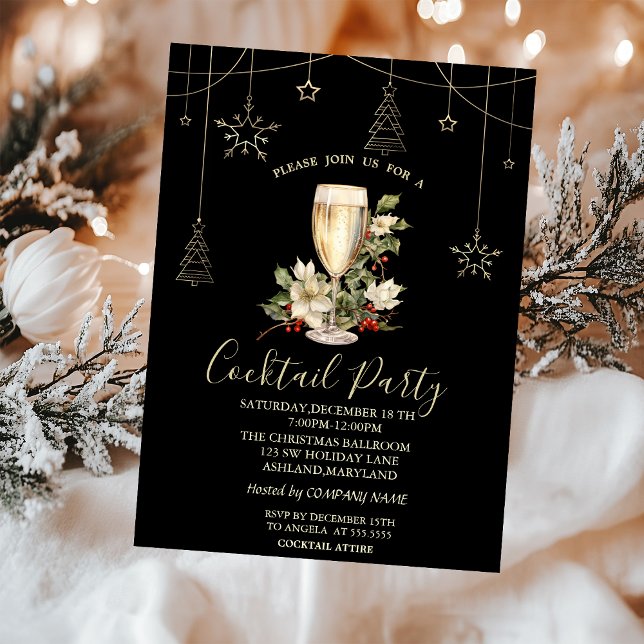 Convite Decorações de Natal Champanhe Festa de Natal (Criador carregado)