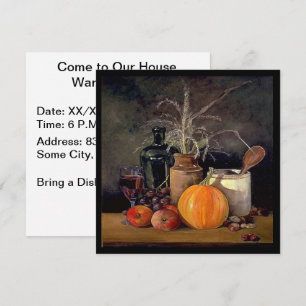 Convite Decorações de Outono na Mesa, Abóbora, Frutas, Beb