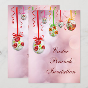 Convite Decorações de Ovos de Páscoa & serpentinas Brunch