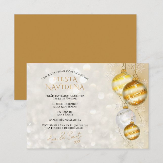 Convite Decorativo Para Festa De Natal (Frente/Verso)