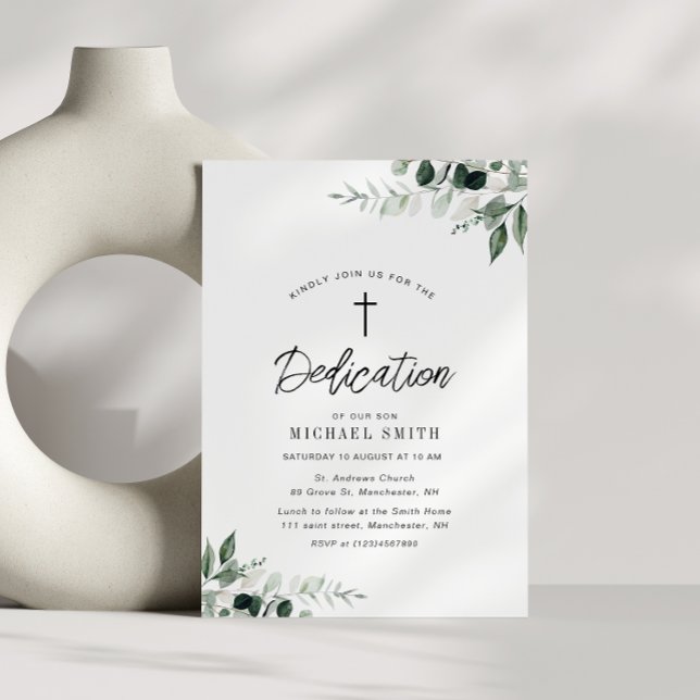 Convite dedicação de água-colorida verde (Criador carregado)