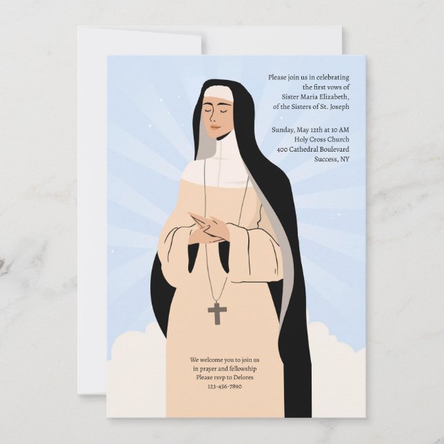 Convite Dedicado a Deus Tomada do Véu (Frente)