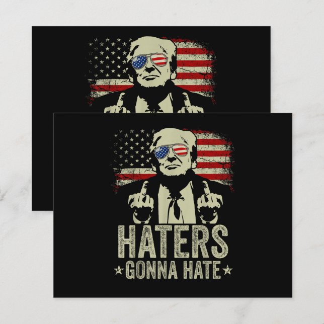 Convite Dedo do Meio de Donald Trump (Frente/Verso)