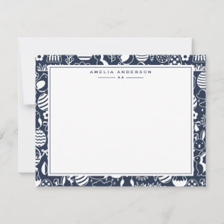 Convite Deep Navy Easter Egg Frame Note Card